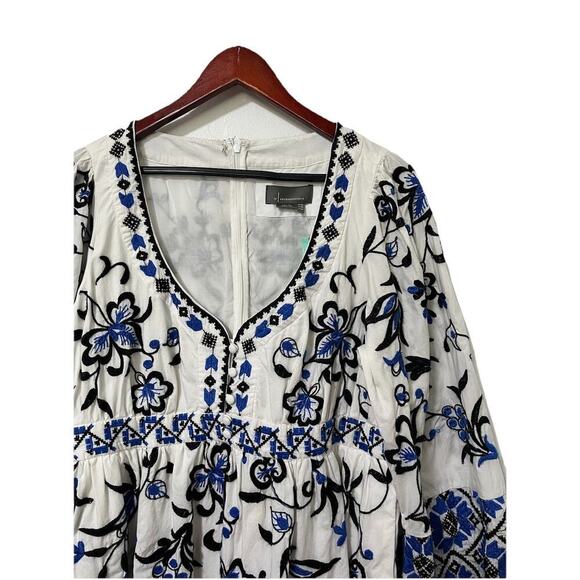 Anthropologie Sweetheart Embroidered Floral Mini Dress Size 16W Blue Beachy NWT - Picture 4 of 9